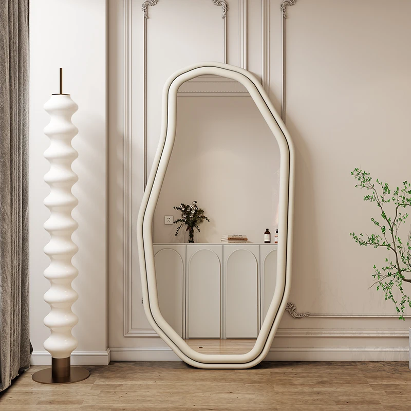 

Makeup Mirror Bathroom Irregular Metal Frame HairDressing Bedroom Aesthetic Salon Mirror Hanging Miroir Mural Vintage Furniture
