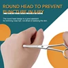 1pc Round Head Safety Cuticle Manicure Scissors Professional Small Clipper Eyebrow Nose Hair Cut Trimming tweezers 3