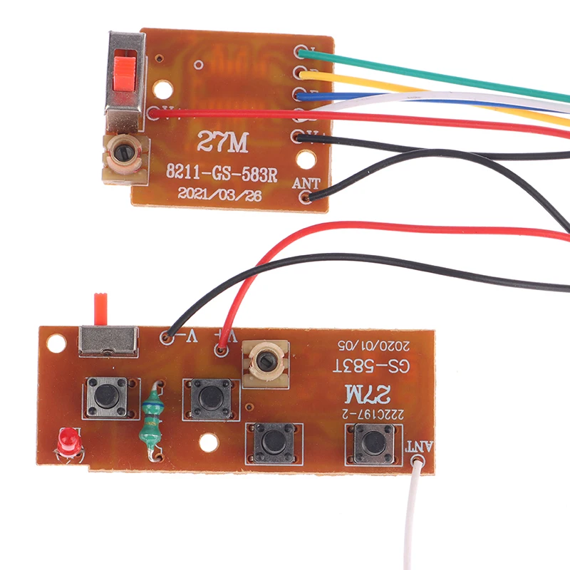 

4CH RC Remote Control 27MHz Circuit PCB Transmitter and Receiver Board parts with Antenna Radio System