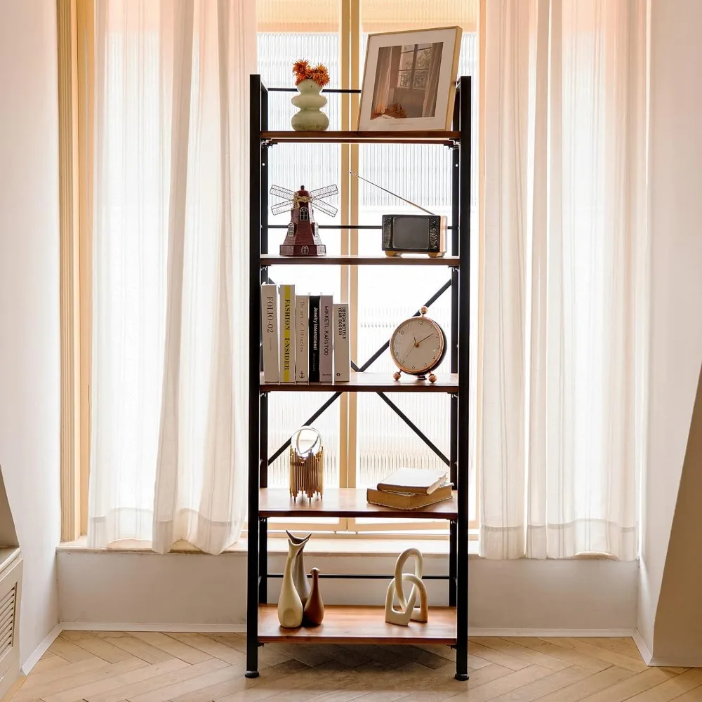

12.6 D X 23.62 W X 64.17 H Inches 5-ply Solid Wood Living Room Cabinets Bookcase Storage Locker Shelving for Books Cube Shelf