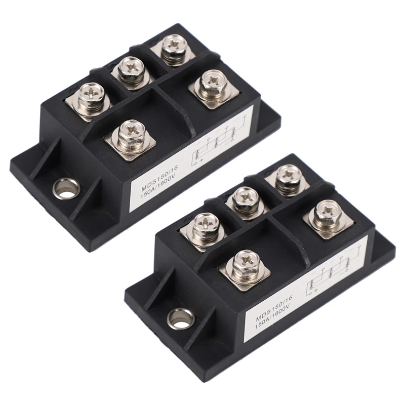 

RISE-2X MDS150A 3-фазный диодный мост выпрямитель 150A Amp 1600V медь 150 градусов Цельсия 80X40x33mm металлический чехол диодный мост управление