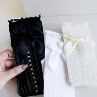 Baby Spring Summer Thin Lolita Sock Bowknot Stockings Girl Long Socks School Uniform Princess Calf Socks Kids Knee High Stocking 5