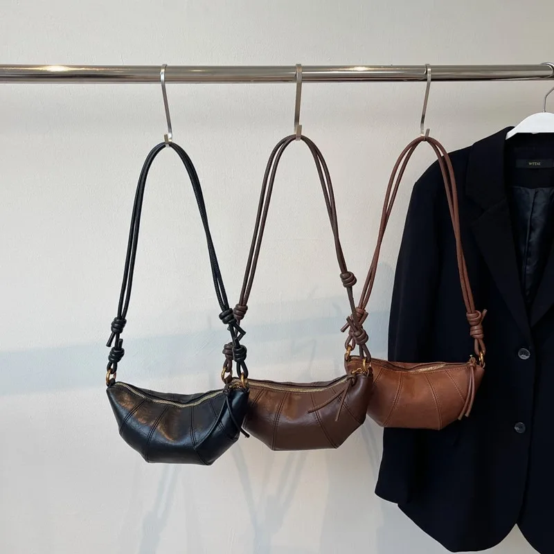 Hot Sale Solid Color Zipper Shoulder Bags Sewing Thread 2025 New Hot Sale Bags for Women Simple Fashion Women's Crossbody Bag 5