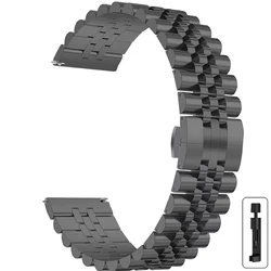 Luxury Stainless Steel Metal Watch Strap - 20mm/22mm - Galaxy 6 40 44mm (B)