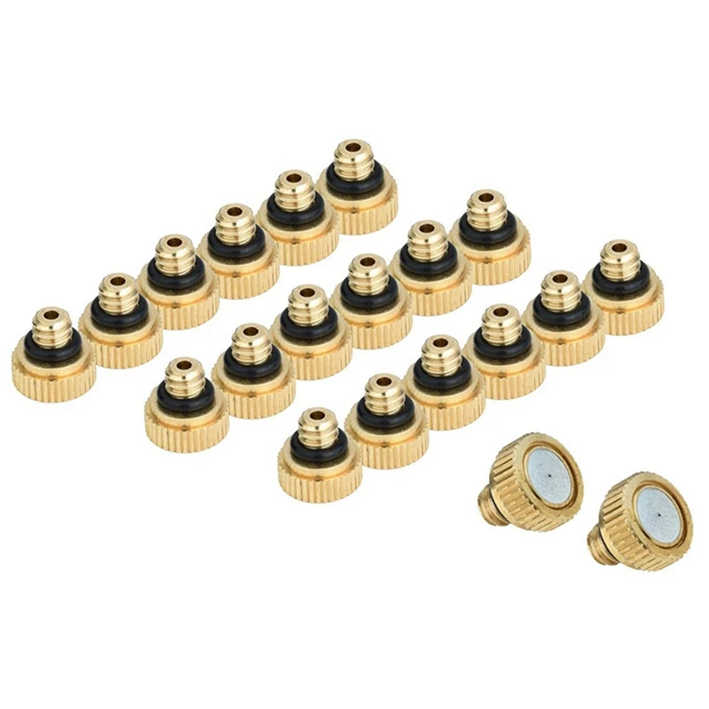 

AFBC 60Pcs Brass Misting Nozzles For Cooling System 0.012 Inch(0.3 Mm) Water Spray Nozzle Sprinklers Misting Cooling