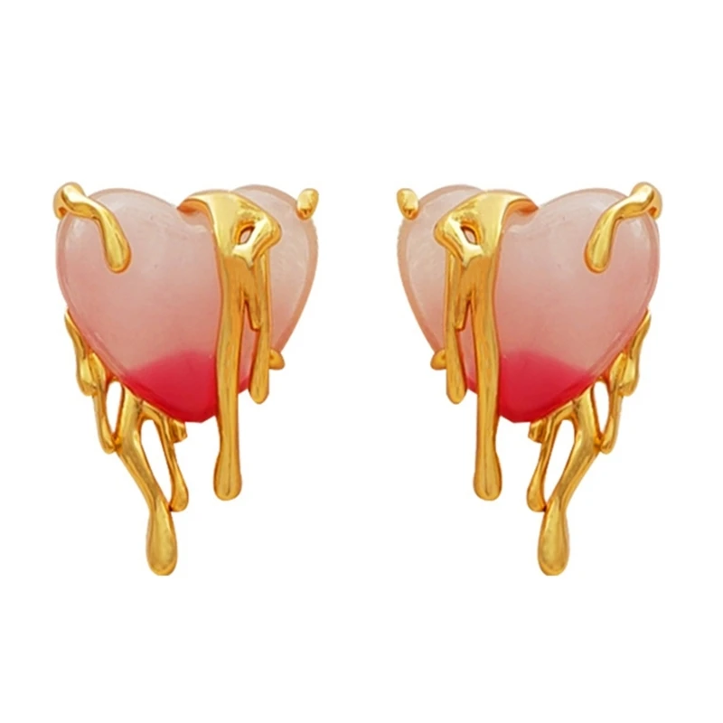 

Irregular Heart Earrings Women Korean Gentle Color Earrings