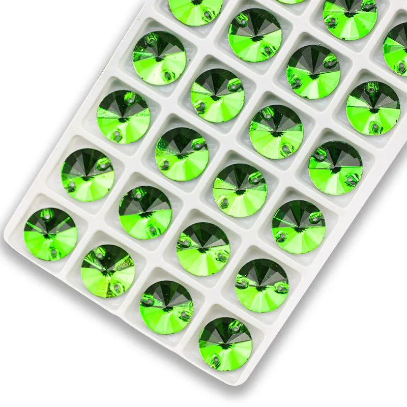 MYC Clear AB Crystal Sew On Стразы Crystal Flatback, 2 отверстия, круглая для одежды «сделай сам», сумки, аксессуары для обуви