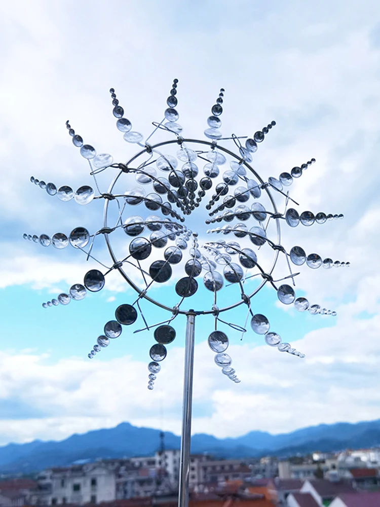 Unique and Magical Metal Racer Windmill 3D Wind Powered