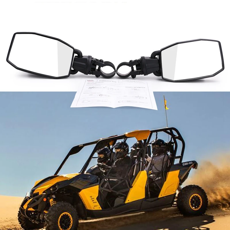 ranger、utv-atv、175-、1875-、2-、rzr、xp-1000、900、can-am用の調整可能なリアビューサイドミラー