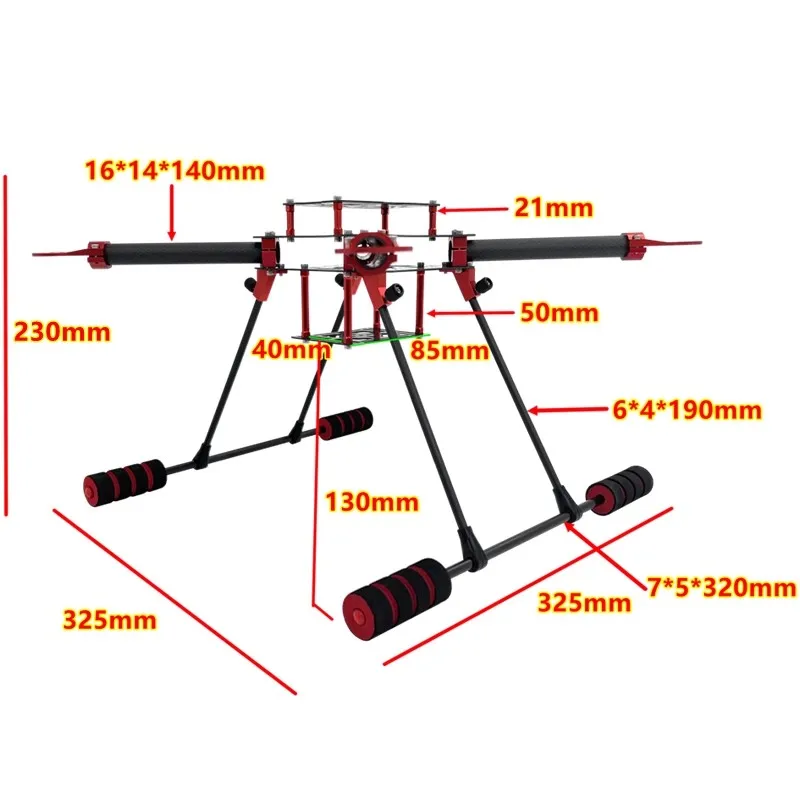 Kit cadre drone 450mm fibre carbone 3K pièces aluminium CNC