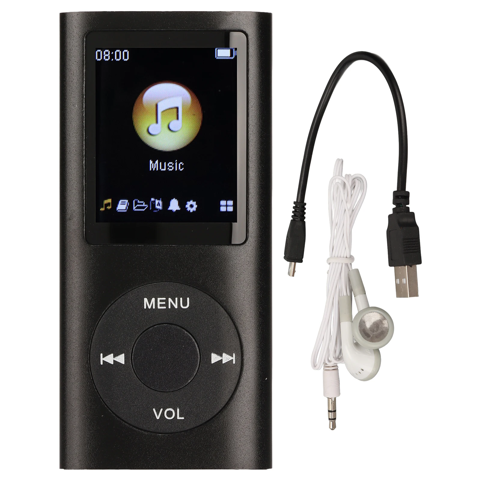 Sleek Multifunctional MP3 Player with 1.8-Inch LCD Screen - Stylish Portable Music Companion
