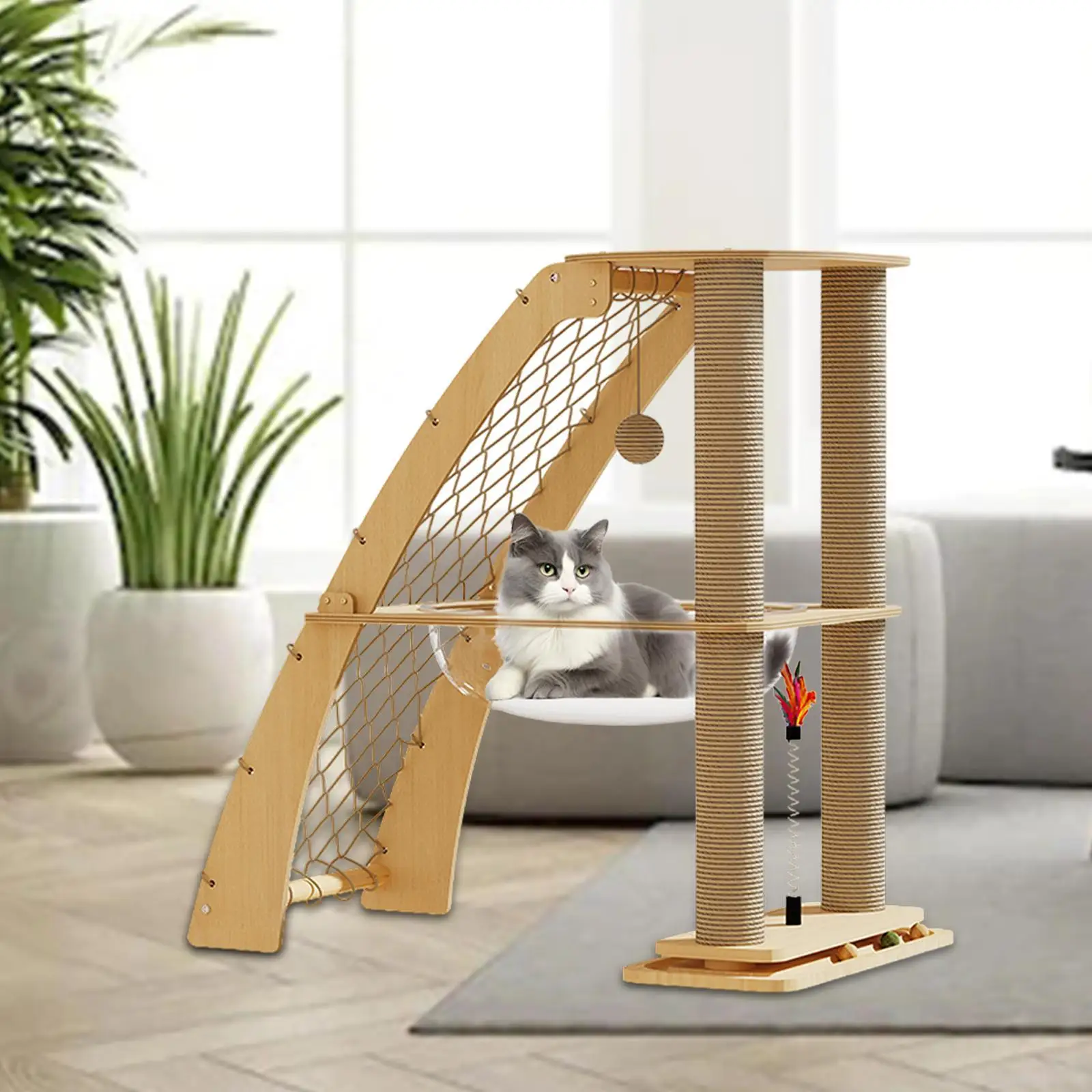Cat Tree Furniture Protector Playing House Wear Resistant Space Capsule Toy