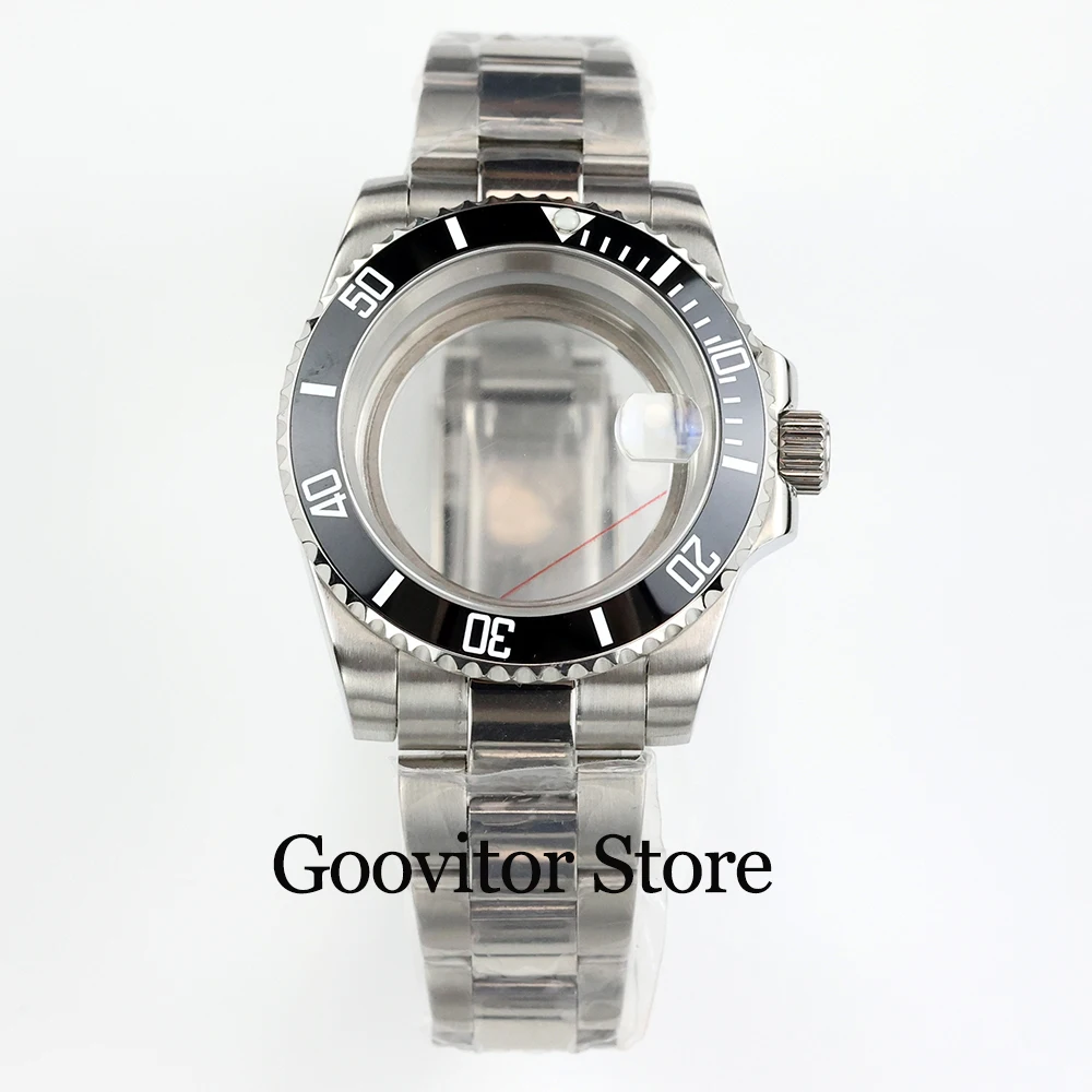 40mm NH35 Case with polish oyster strap Slide Buckle For submariner nh35 nh36 Movement waterproof Sapphire Glass watch case
