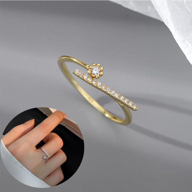 

Sterling Silver Open Ring Ring Geometric Flash Women Jewelry Gift Fashion