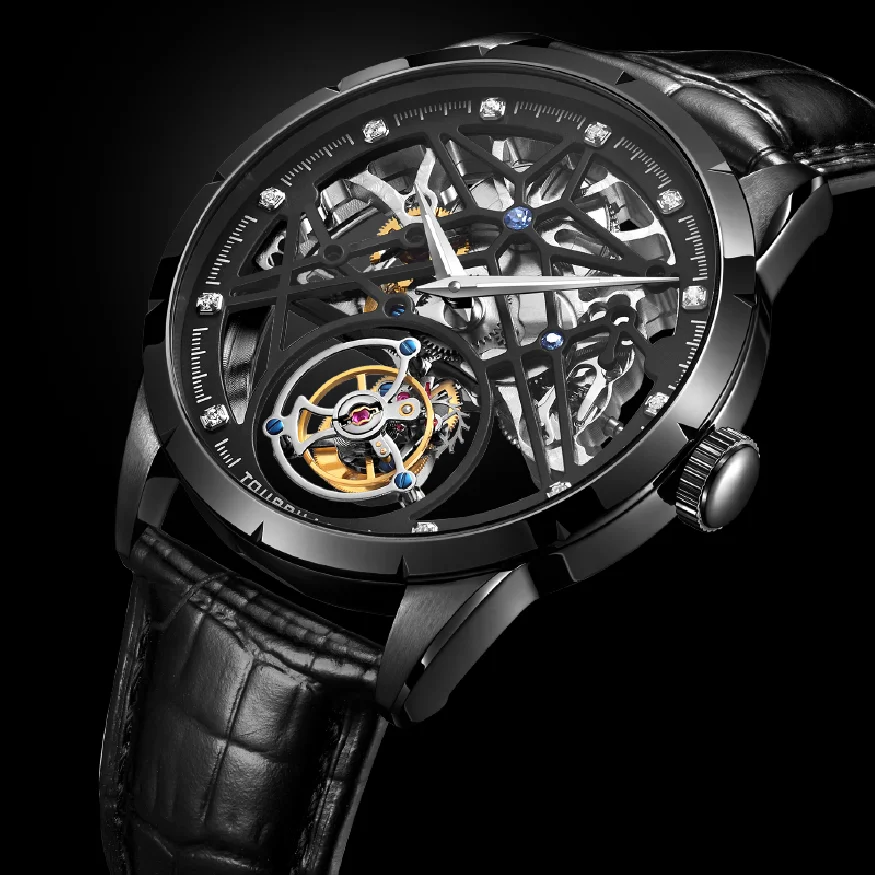 

AESOP Chinese Flying Tourbillon Men's Mechanical Watches Thin Watch Male Skeleton for Men Man Luxury Clock kit mold