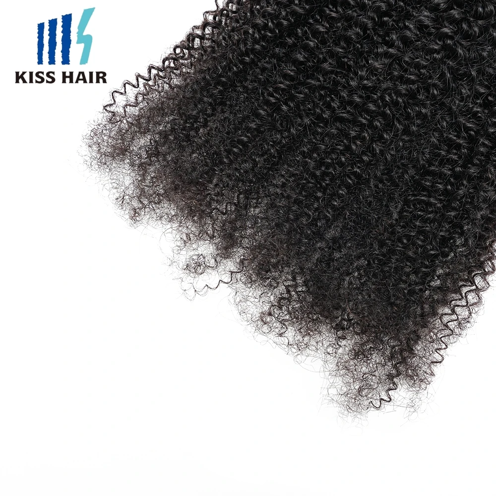 60Gram Afro Curl Human Hair Bundles 1/3/4/5Pcs For Full Head Kinky Curly Remy Brazilian Hair Extension 12 to 22inch Double Weft