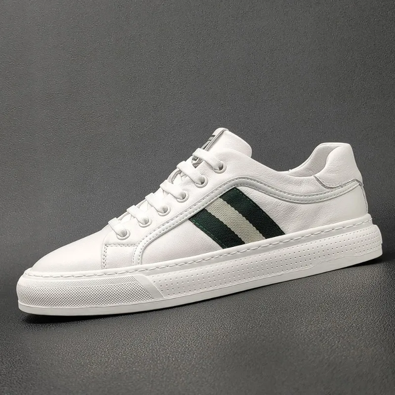 

Мужские дизайнерские кроссовки из воловьей кожи на платформе, мягкая нескользящая подошва, модная повседневная Уличная обувь