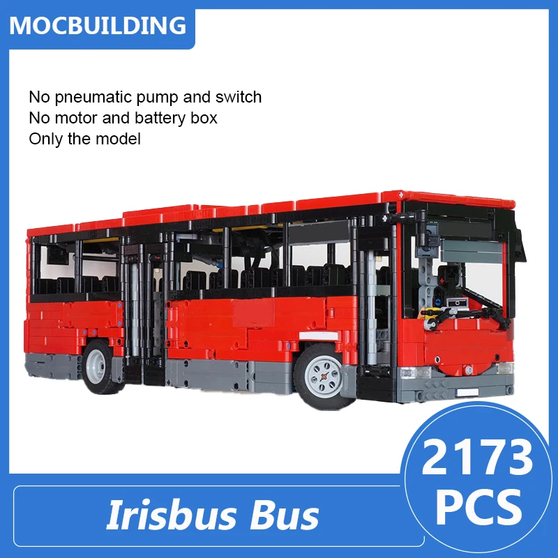 Irisbus Crossway 12M 지역 버스 모델 Moc 빌딩 블록 Diy 조립 벽돌 교통 장난감 선물 공압 기능 없음