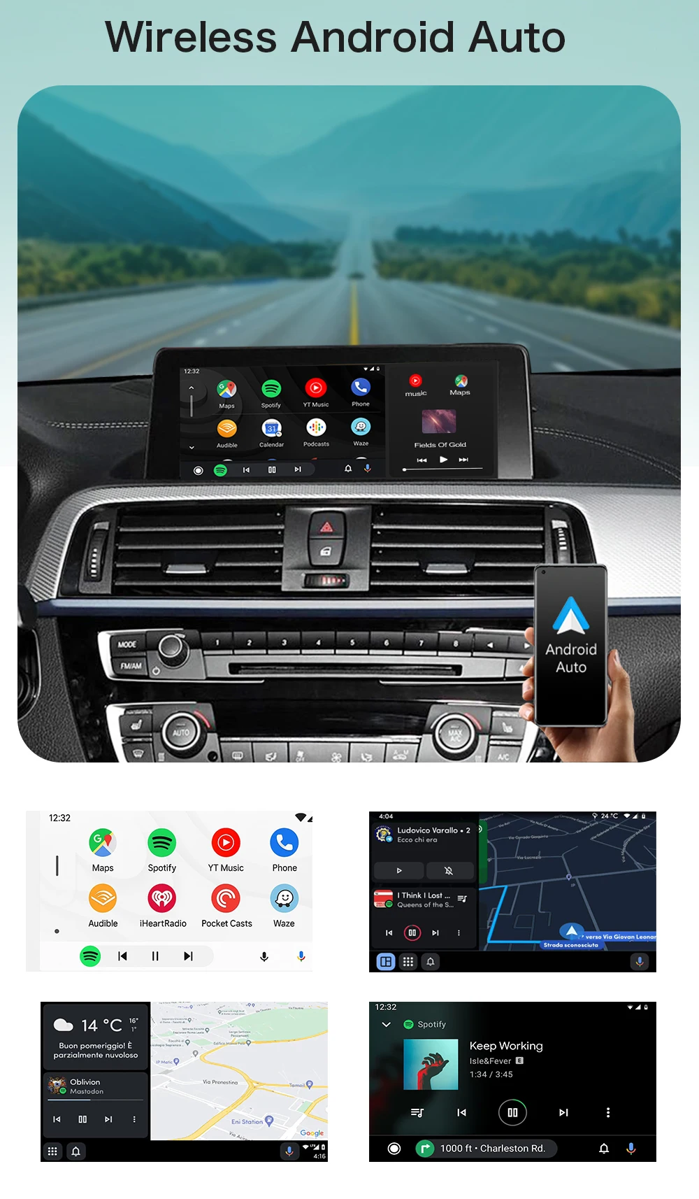 Kabelloses CarPlay Android Auto für BMW 5er 7er Serie F10 F11 F07 GT F01 F02 F03 F04 2009-2016 mit Airplay BT Multimedia Decoder Box – Detail 24