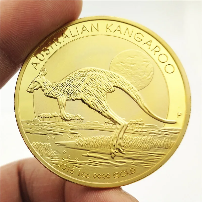 2015 Australia Kangaroo Challenge Coins 1oz Gold Plated Commemorative Elizabeth