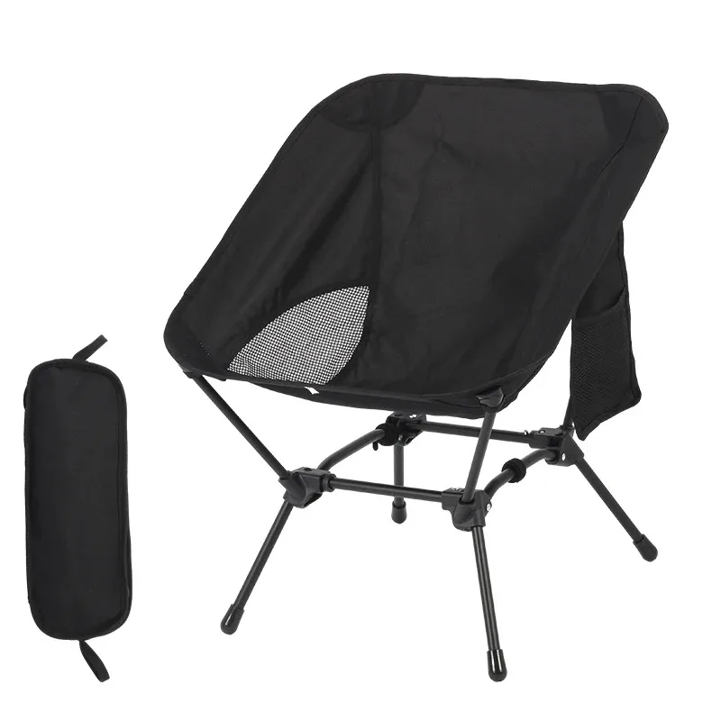 Chaise pliante carrée 4 pieds stable - Structure fer léger en croissant plus stable que tabouret triangulaire