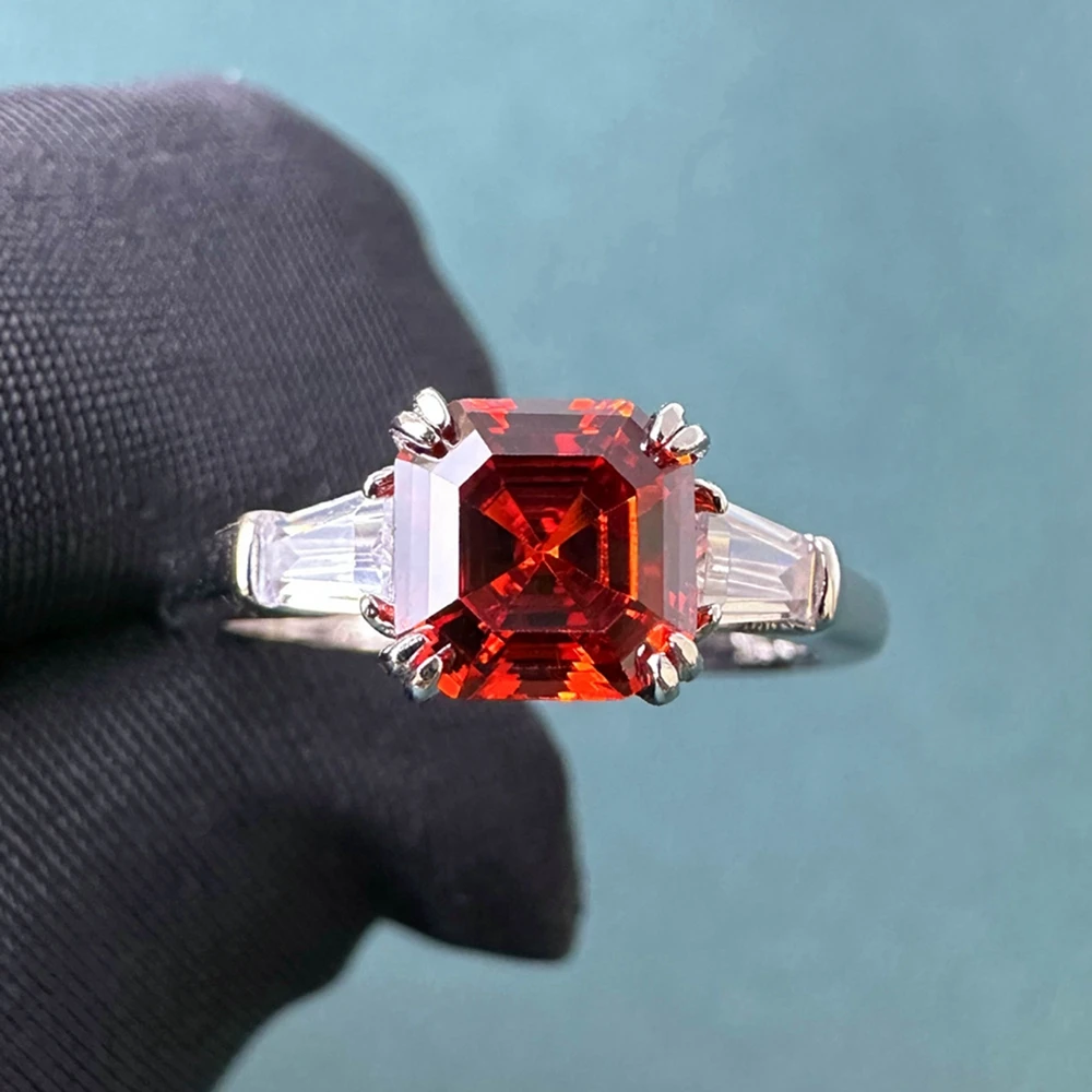 Buy Delicate 1.50 Carat Ruby Engagement Ring Sterling Silver Asscher Cut  July Birthstone Christmas Gifts Online in India - Etsy