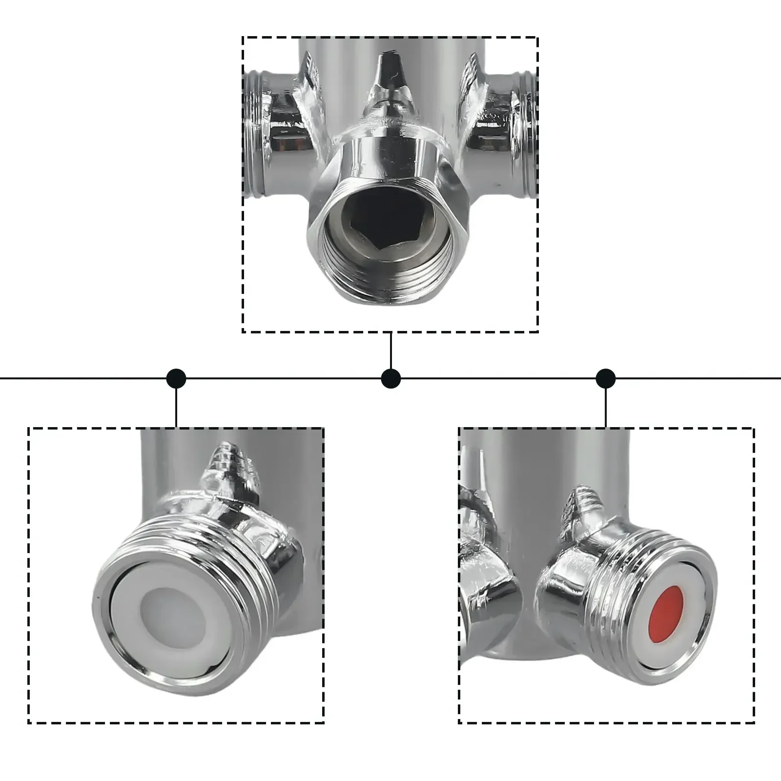 G1/2 Hot Cold Water Mixing Valve Shower Head Mixer Faucet Tap Accessories Adjustable Temperature Control For Bathroom