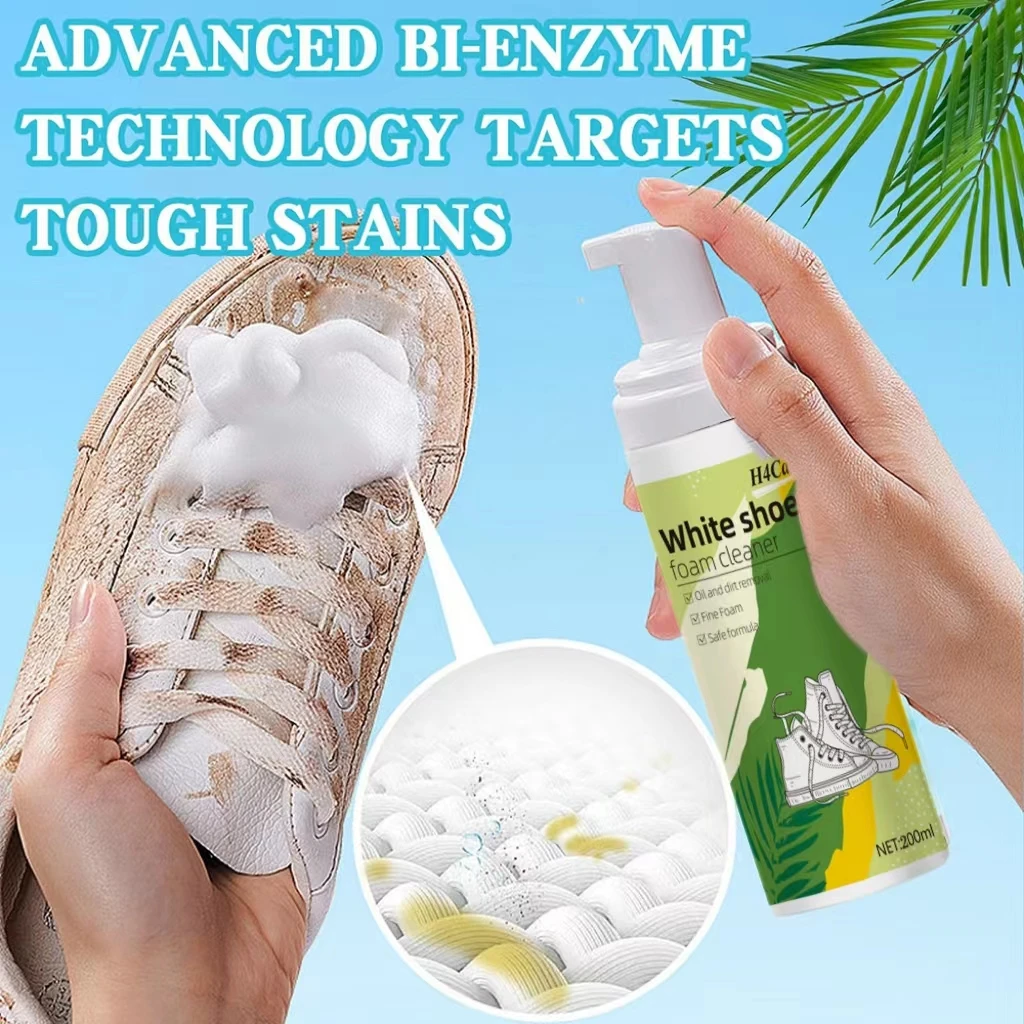 H4Cacle Multipurpose Sneaker Cleaner White Mesh Suede Leather Upper Cleaning Mousse Whitening Agent Cleaning Foam Shoe Care sneaker cleaner