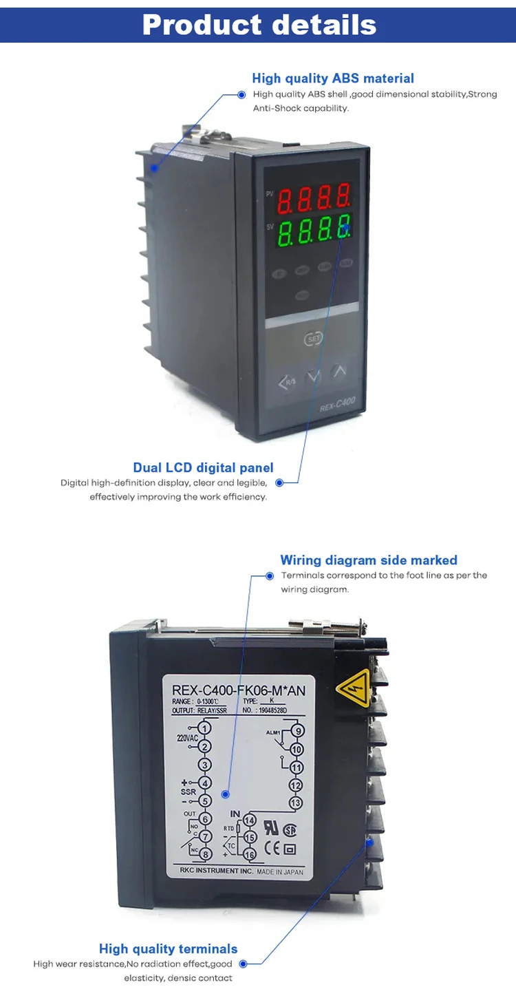 REX-C100 K J PT100 Digital Output Thermostat Electronic PID Programmable Sensors