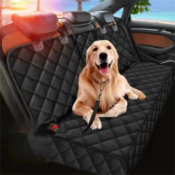 funda protectora de asiento de coche para perro, impermeable, resistente a la suciedad, funda para asiento de mascotas, correa de hombro negra, hamaca, colchón de viaje para mascotas