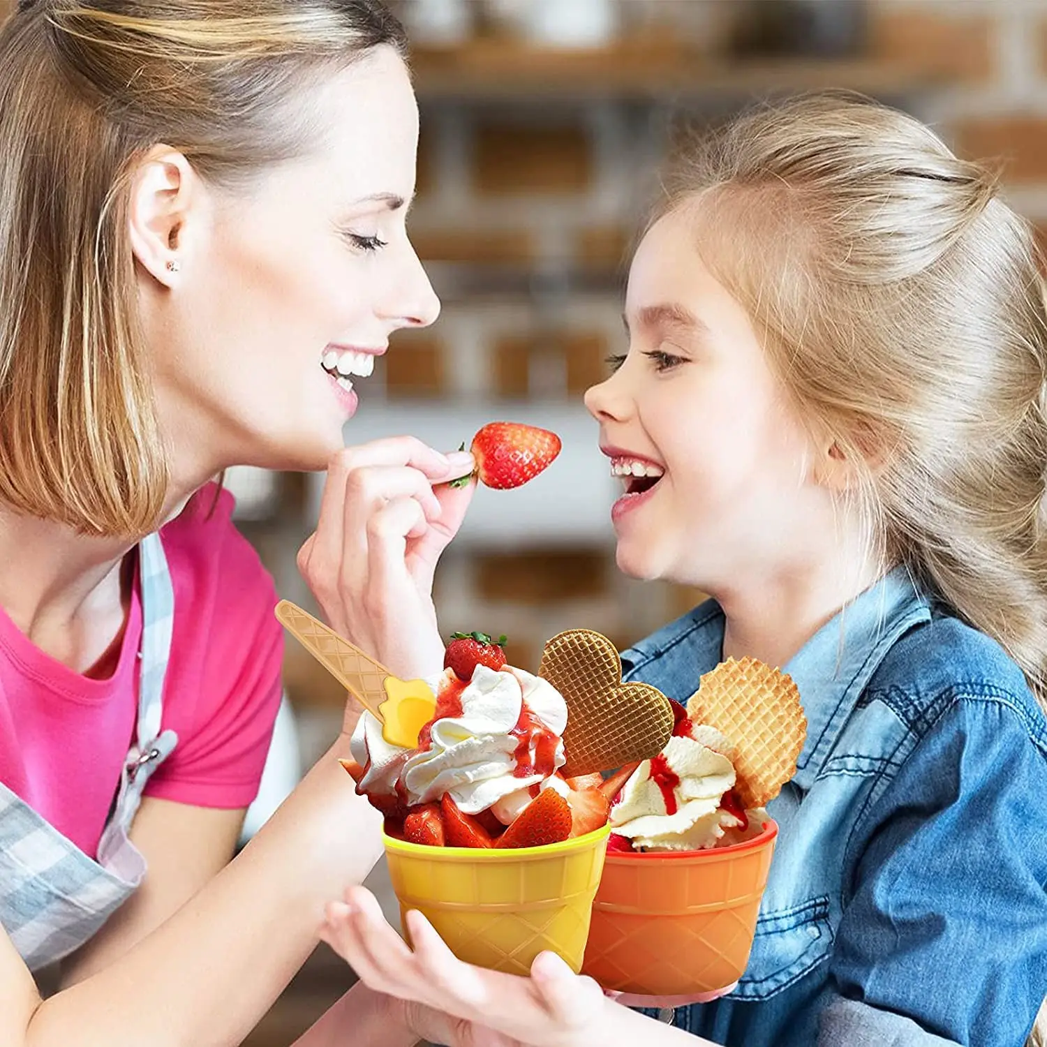 6sets Ice Cream bowls and Spoons Cartoon Candy Dessert Sundae Frozen Bowls for kids set Party Favors Dishes ice cream kits