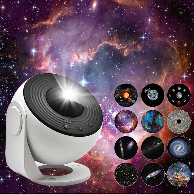 Projecteur LED Starry Sky Galaxy, 12 en 1, Rotation à 360 °, Lampe