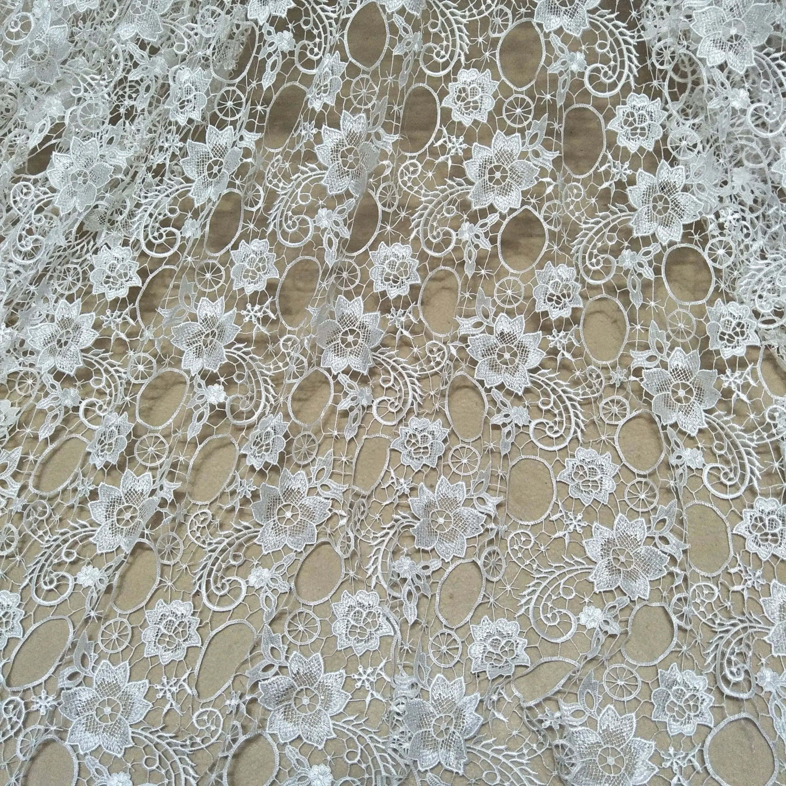 fashion ivory wedding dress lace fabric sell by yard 130cm width lace