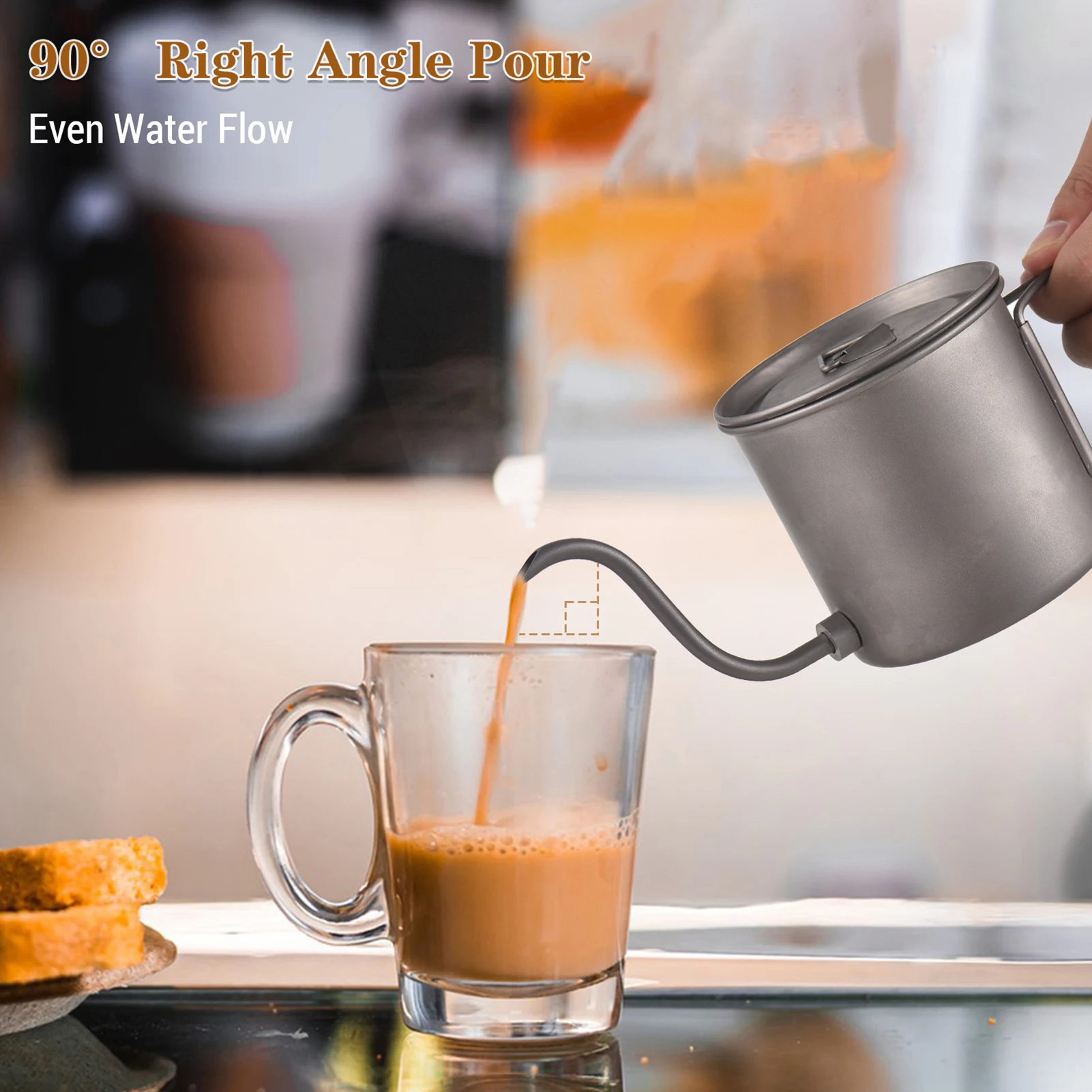 400ml Pour Over Kettle Gooseneck Coffee Kettle and Cup Set with Removable Coffee Spout and Folding Handle Ti Pour Over Kettle 5