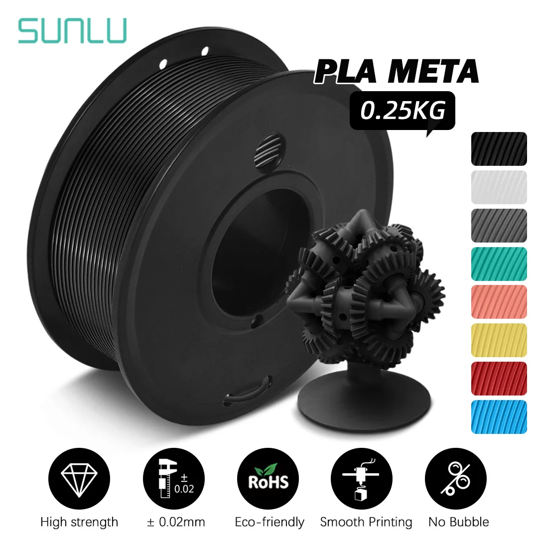 SUNLU 0.25KG PLA META Filament 3D Filament Mini Spool High Liquidity Better for Fast printing 3D Printer hard Eco-Friendly