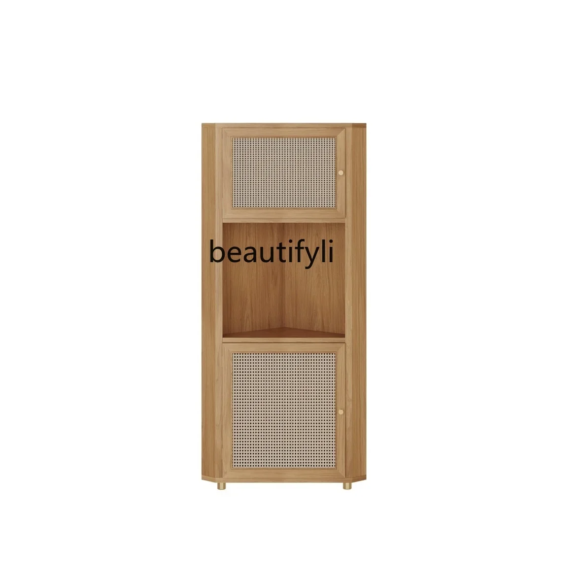 

Triangle Shelf Sideboard Cabinet Corner Locker Modern Minimalist Wall Rattan High Corner Cabinet
