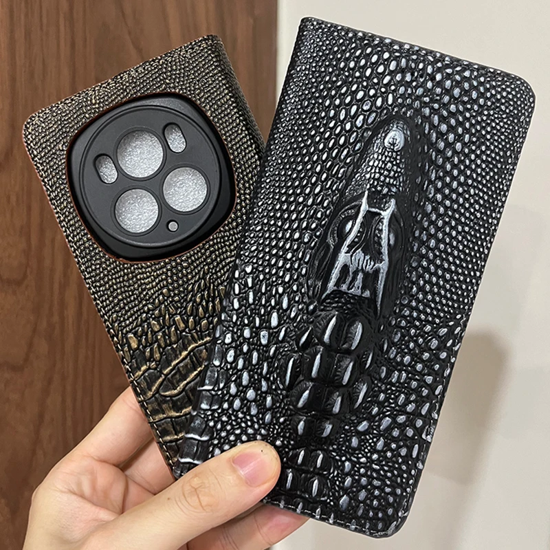 Luxurious Genuine Leather Magnetic Wallet Phone Case Cover