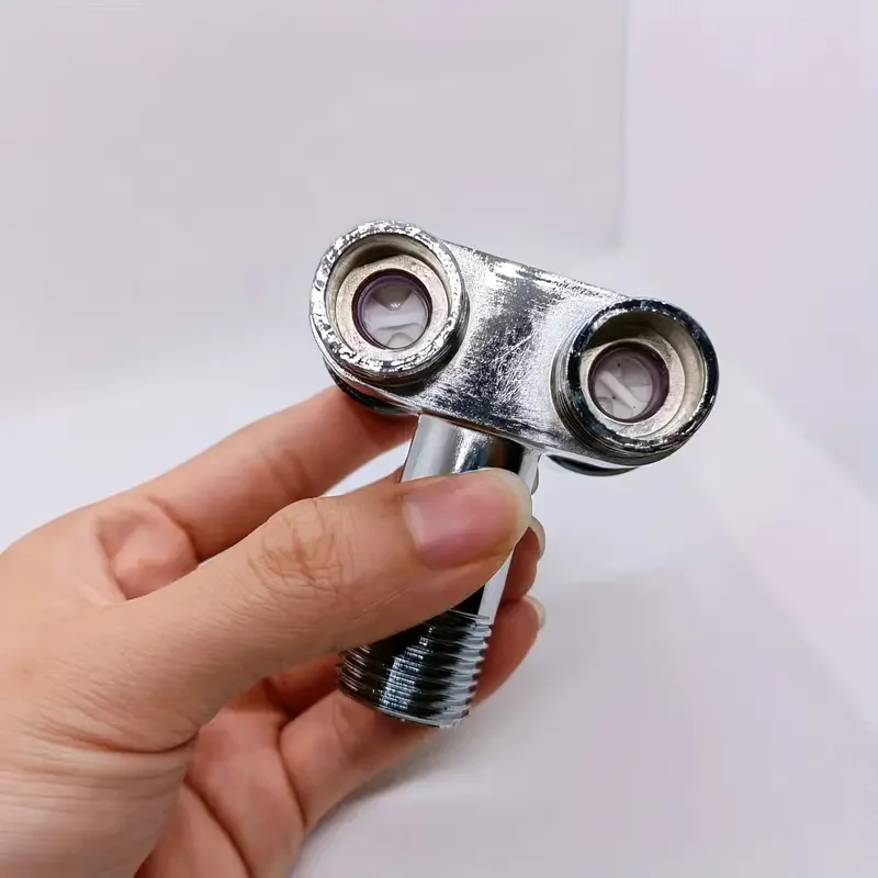 Heavy duty 304 stainless steel toilet shower valve head angled plug, standard compatible bathroom/shower faucet splitter,
