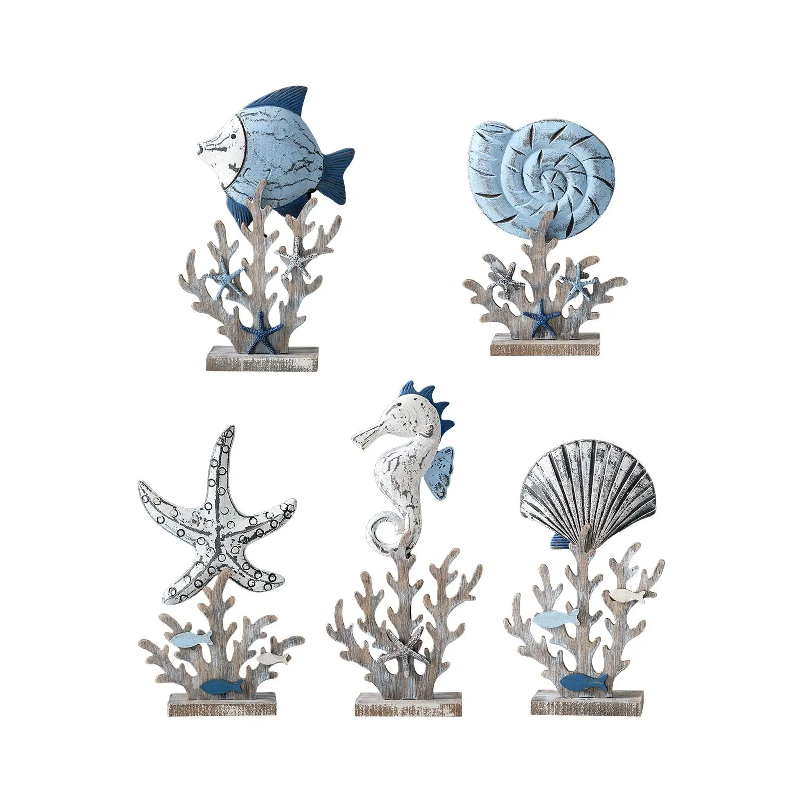 

Деревянные настольные декорации, съемные фигурки, Искусственные коралловые статуи, украшения, статуя, Пляжная столешница, Пляжное украшение для дома