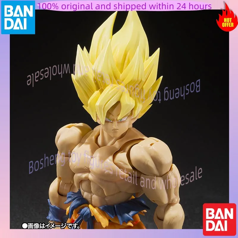 오리지널 반다이 S.H.Figuarts Shf 슈퍼 사이어인 손오공 전설적인 슈퍼 사이어인 베스트 셀렉션 드래곤 볼 Z 피규어 모델 장난감