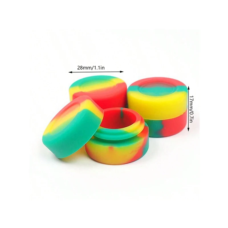 Nonstick Silicone Container Jar 3ML Oil Wax Storage Box Travel Face Cream Jar Liquid Cosmetic Ointment Container 5/10pcs