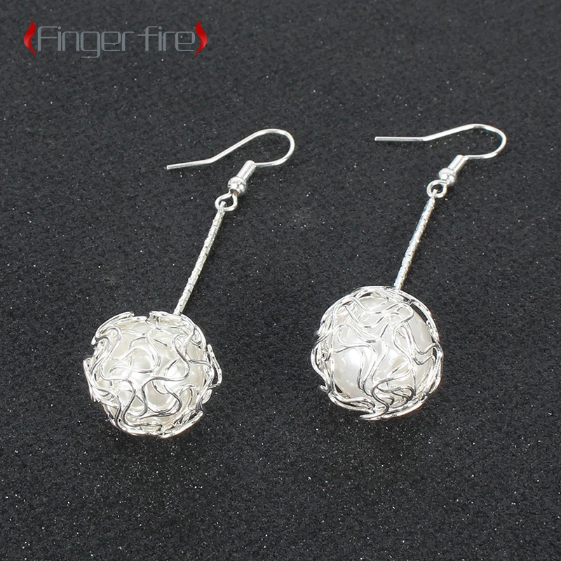 

Luxurious Silver Plated Pattern Engraved Cutout Women's Earrings Anniversary Gift Beach Party Jewelry