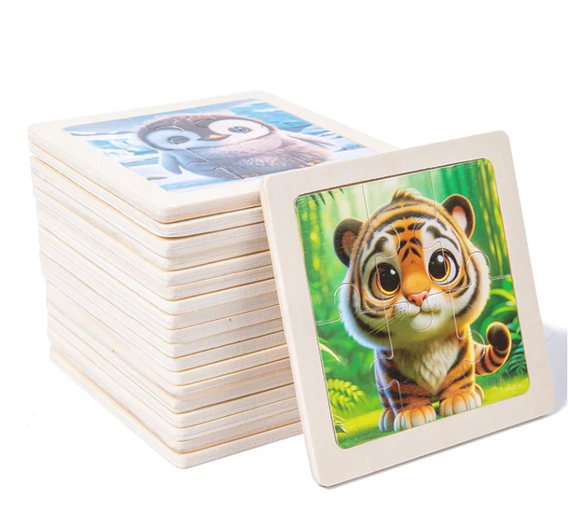 6 stück Holz Puzzle Kinder Montessori Spielzeug Dinosaurier Ozean Tier Kognitive Spielzeug Puzzles Pädagogisches Spielzeug Für Kinder – Detail 5