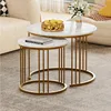 Coffee Table Faux Marble Nesting Table for Small Place 2 Sets Modern Furniture Living Room Sets End Side Table Night Stand 2