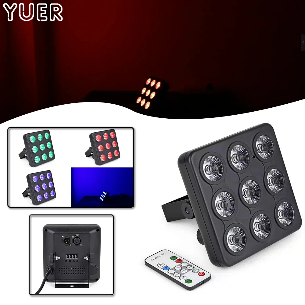 

9X4W RGBW 4IN1 LED Par Light Remote Control DMX512 8CH Strobe Dyeing Effect Light For DJ Disco Stage Wedding Music Party