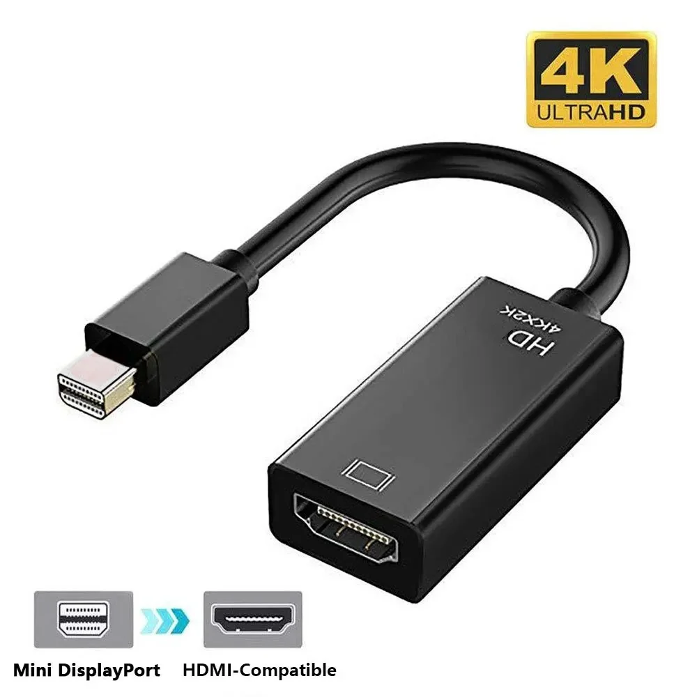 Mini DisplayPort Male to hdmi-compatible Female Adapter 4K/1080P Mini DP Male to HD Female Converter Compatible for MacBook Air