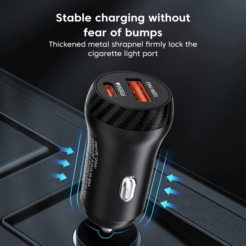 Olaf Mini 65W USB C Car Charger For iPhone Samsung Xiaomi