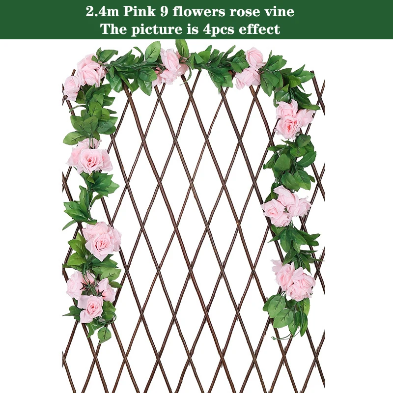 Silk Artificial Rose Vine Hanging Garland for Elegant Wall and Home Decoration