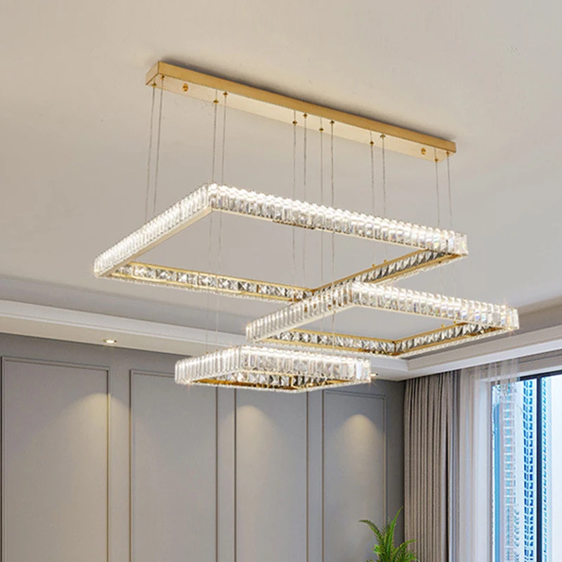 

Modern Living Room Ceiling Chandelier Luxurious Glossy Crystal Pendant Chandelier Indoor Lighting Led Dimmable Light Fixtures