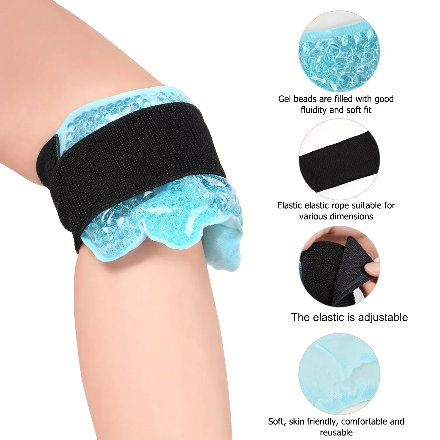 Reusable Ankle/Sport Foot Ice Therapy Wrap Hot Cold Gel Pack with Adjustable Brace for Sprained Ankles Microwaveable Freezable
